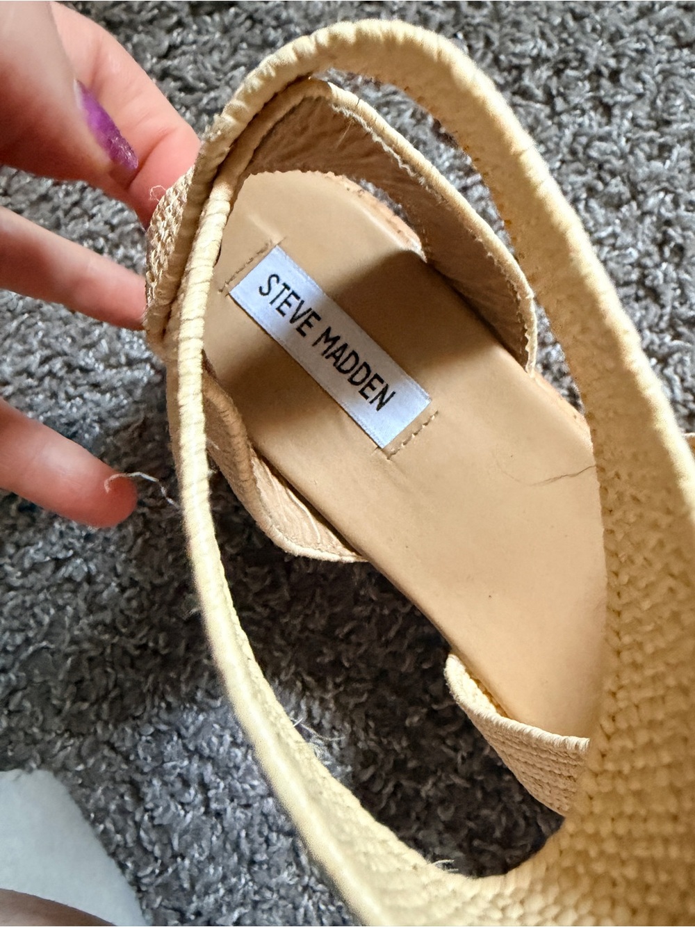 Steve Madden Beige Woven Cork Platform Sandals size 10 - Picture 2 of 7